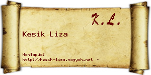 Kesik Liza névjegykártya